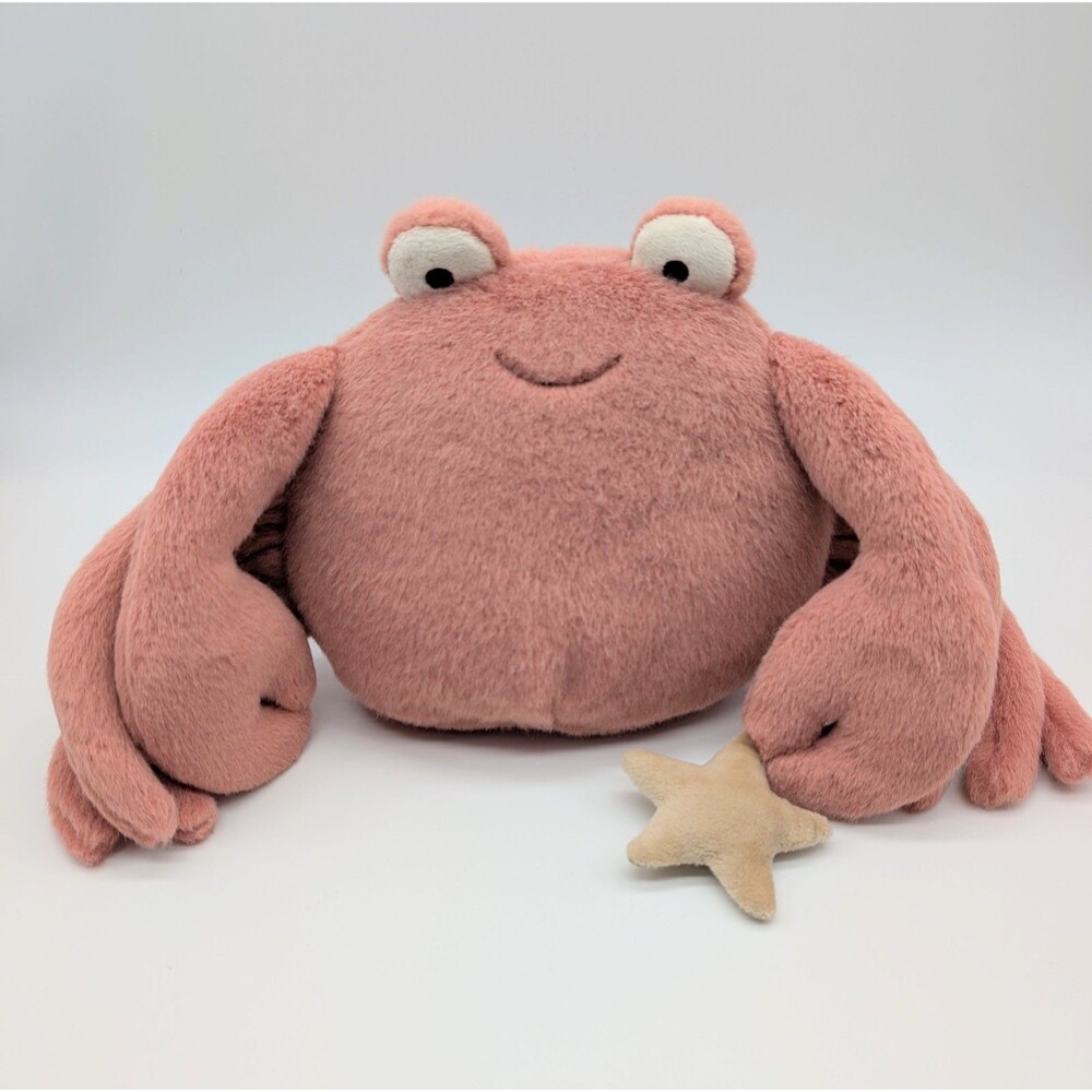 Mon Ami Plush Crab Stuffed Animal Toy Pink Peach Anthropologie RARE